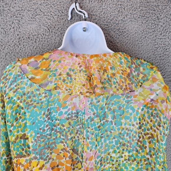 Milly Womens Silk Pastel Confetti Blouson & Matching Tank Under Sz 10 V/Neck - Picture 9 of 15